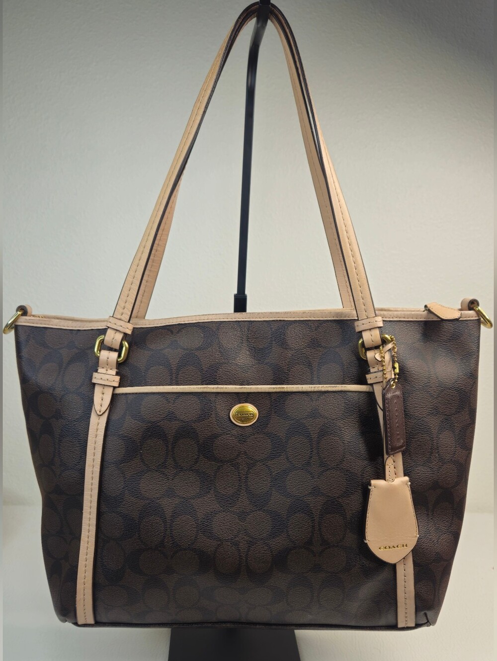 Coach • Peyton F26186 • Signature Pocket Tote • Brown Tan • Shoulder Bag
